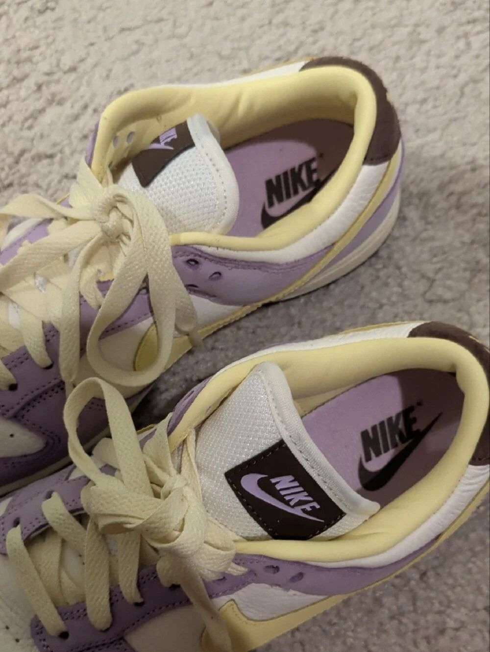 Nike Dunk Low Lavender and Butter Yellow with Floral Accent